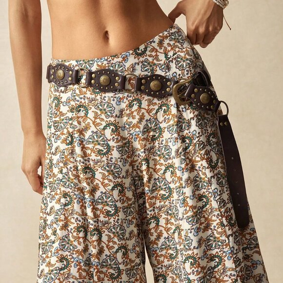 Multicolor Boho Women's Woven Printed High Waist Pants - Picture 5 of 7